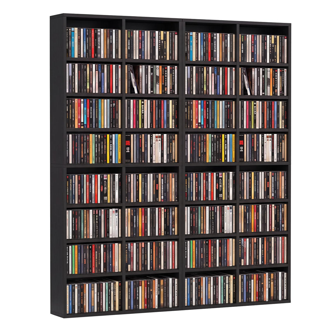 GIANTEX DVD Shelf | 16-Shelf Wide CD Rack with 12 Adjustable Shelves (1/2)