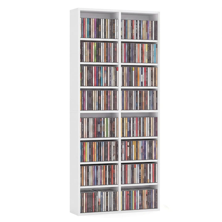 GIANTEX DVD Shelf | 16-Shelf Wide CD Rack with 12 Adjustable Shelves (1/2)