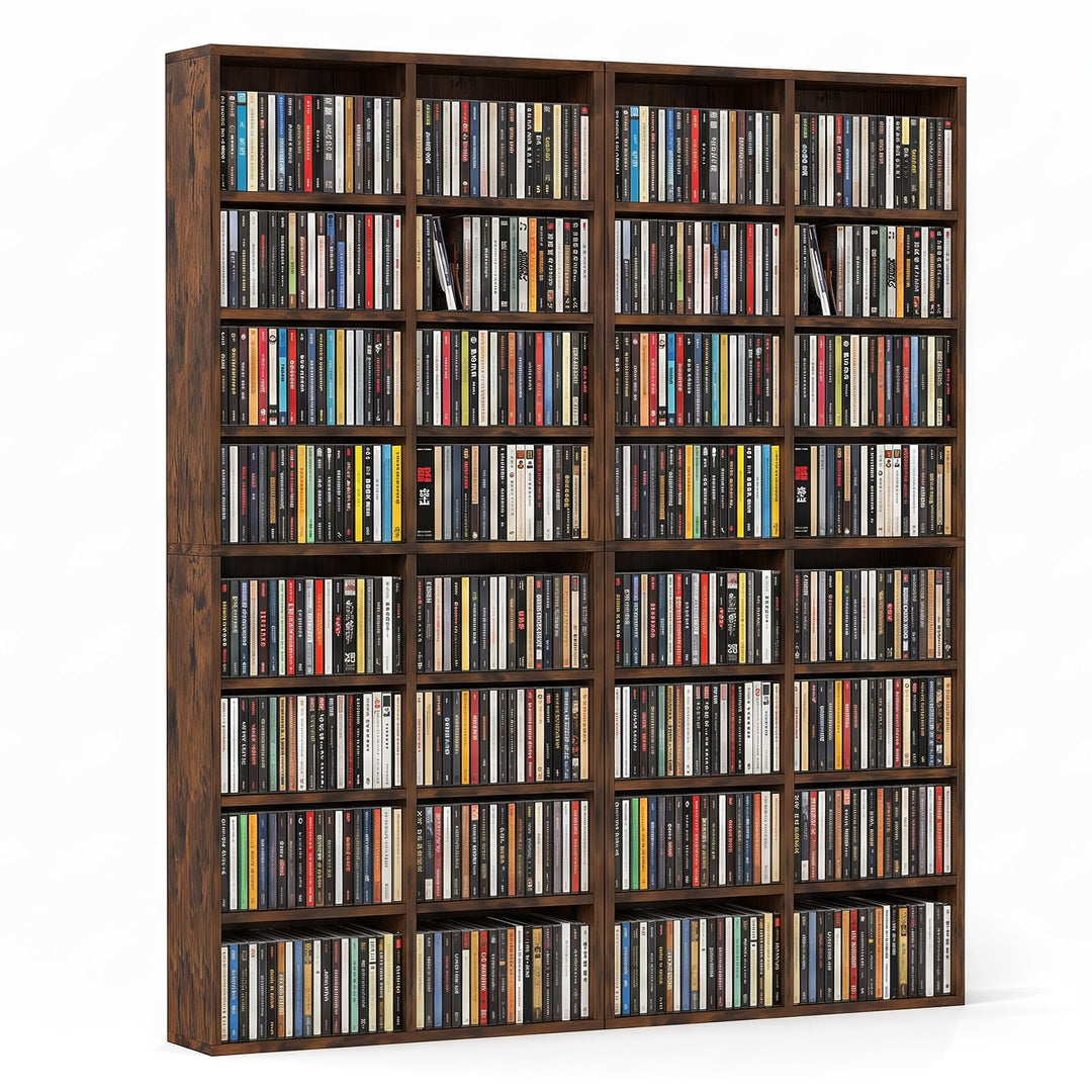 GIANTEX DVD Shelf | 16-Shelf Wide CD Rack with 12 Adjustable Shelves (1/2)