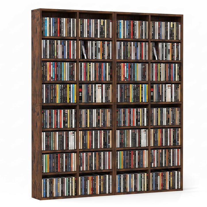GIANTEX DVD Shelf | 16-Shelf Wide CD Rack with 12 Adjustable Shelves (1/2)