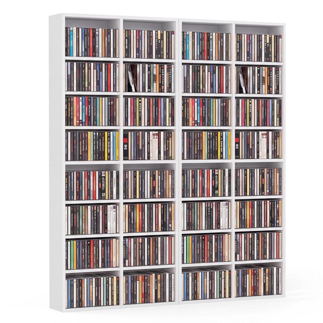 GIANTEX DVD Shelf | 16-Shelf Wide CD Rack with 12 Adjustable Shelves (1/2)