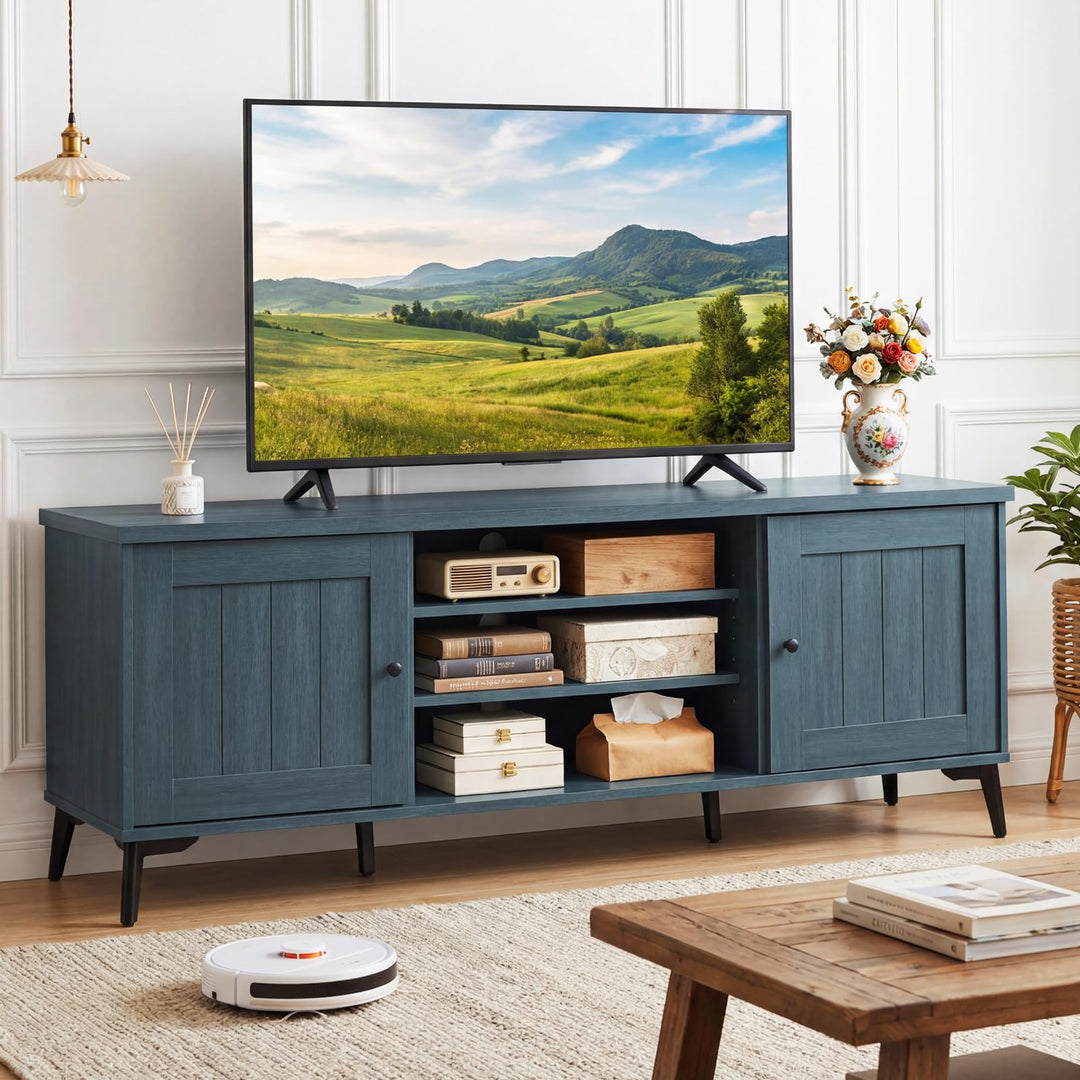 Giantex 2-Door TV Stand for TVs up to 65" with 2 Storage Cabinets &amp; 4 Adjustable Shelves