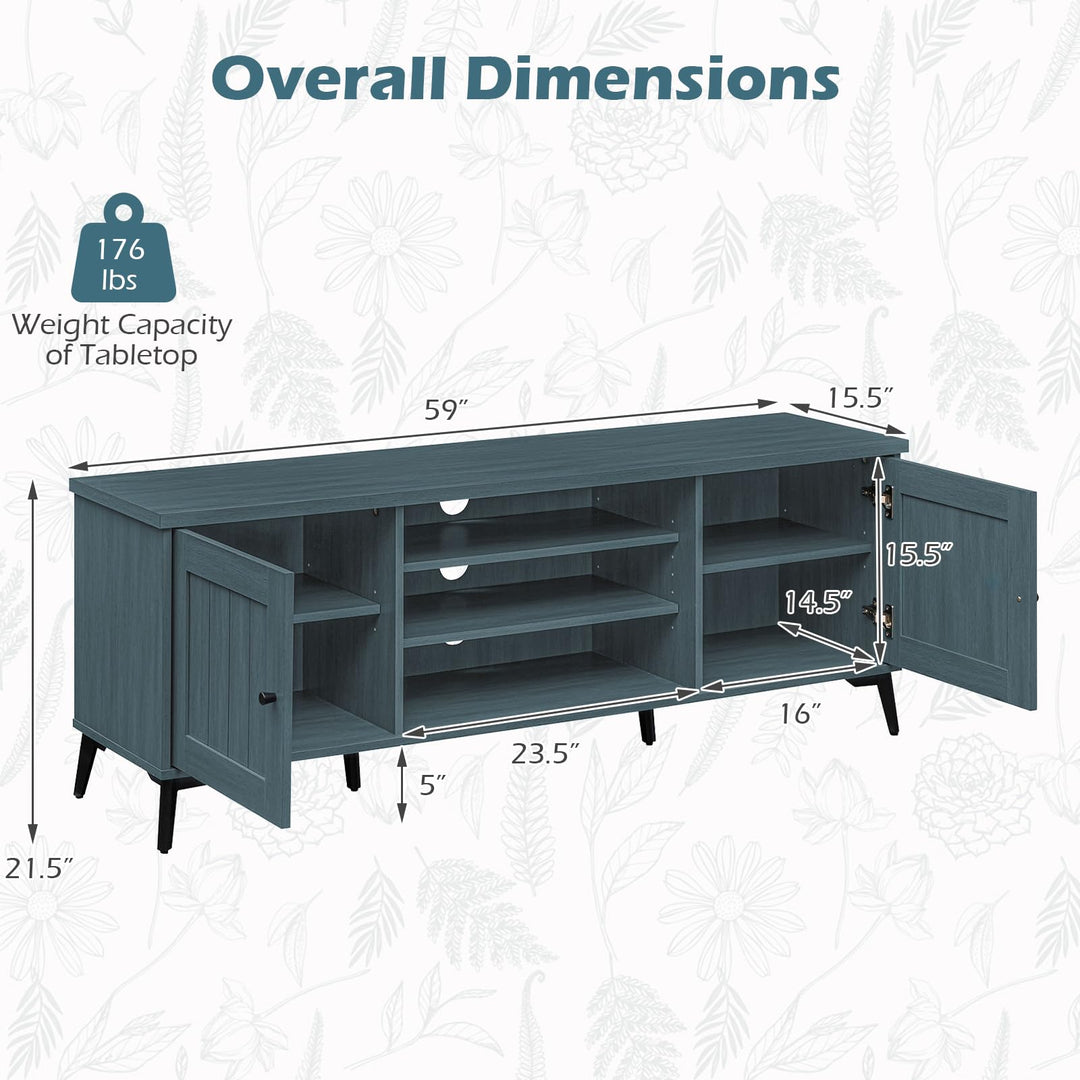 Giantex 2-Door TV Stand for TVs up to 65" with 2 Storage Cabinets &amp; 4 Adjustable Shelves