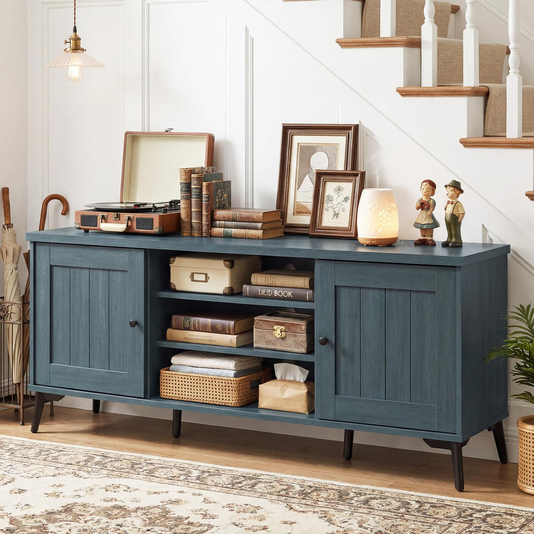 Giantex 2-Door TV Stand for TVs up to 65" with 2 Storage Cabinets &amp; 4 Adjustable Shelves