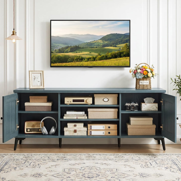 Giantex 2-Door TV Stand for TVs up to 65" with 2 Storage Cabinets &amp; 4 Adjustable Shelves