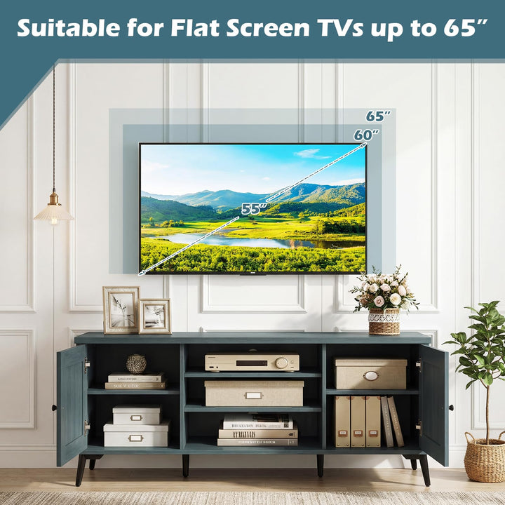 Giantex 2-Door TV Stand for TVs up to 65" with 2 Storage Cabinets &amp; 4 Adjustable Shelves