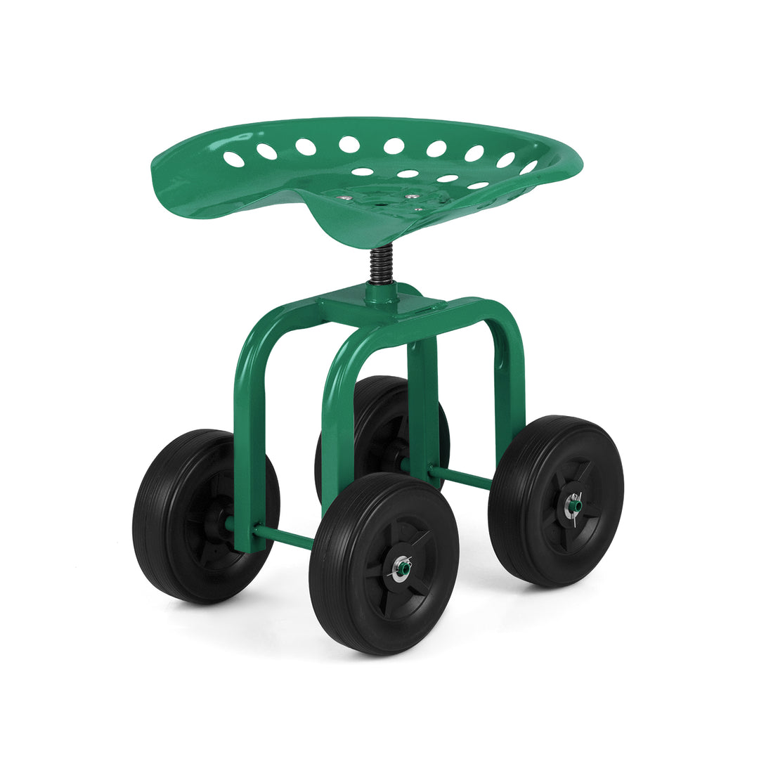 Giantex Garden Cart, Rolling Workseat with 4 Wheels, Garden Stool 360-degree Swivel Work Seat &amp; Adjustable Heigh