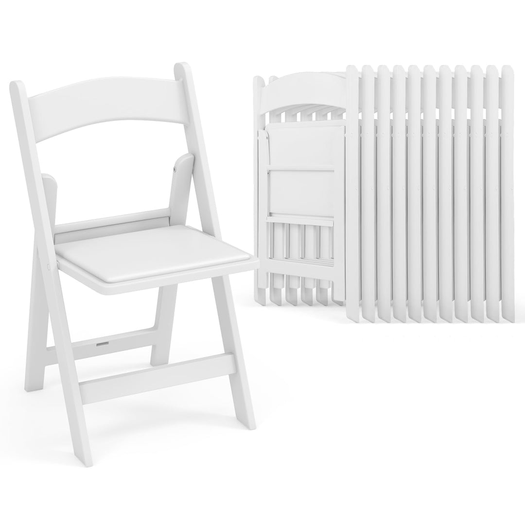 Giantex Folding Chairs with Padded Seat, All-Weather Resin Frame