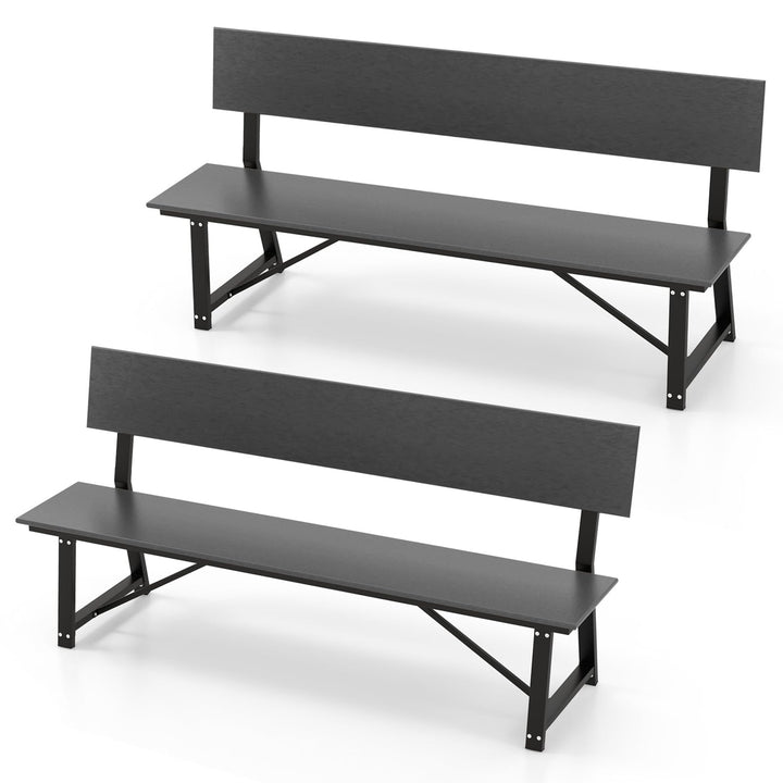 Giantex Outdoor Bench, 4-Person 72 Inches Garden Bench with Weatherproof HDPE Backrest &amp; Seat