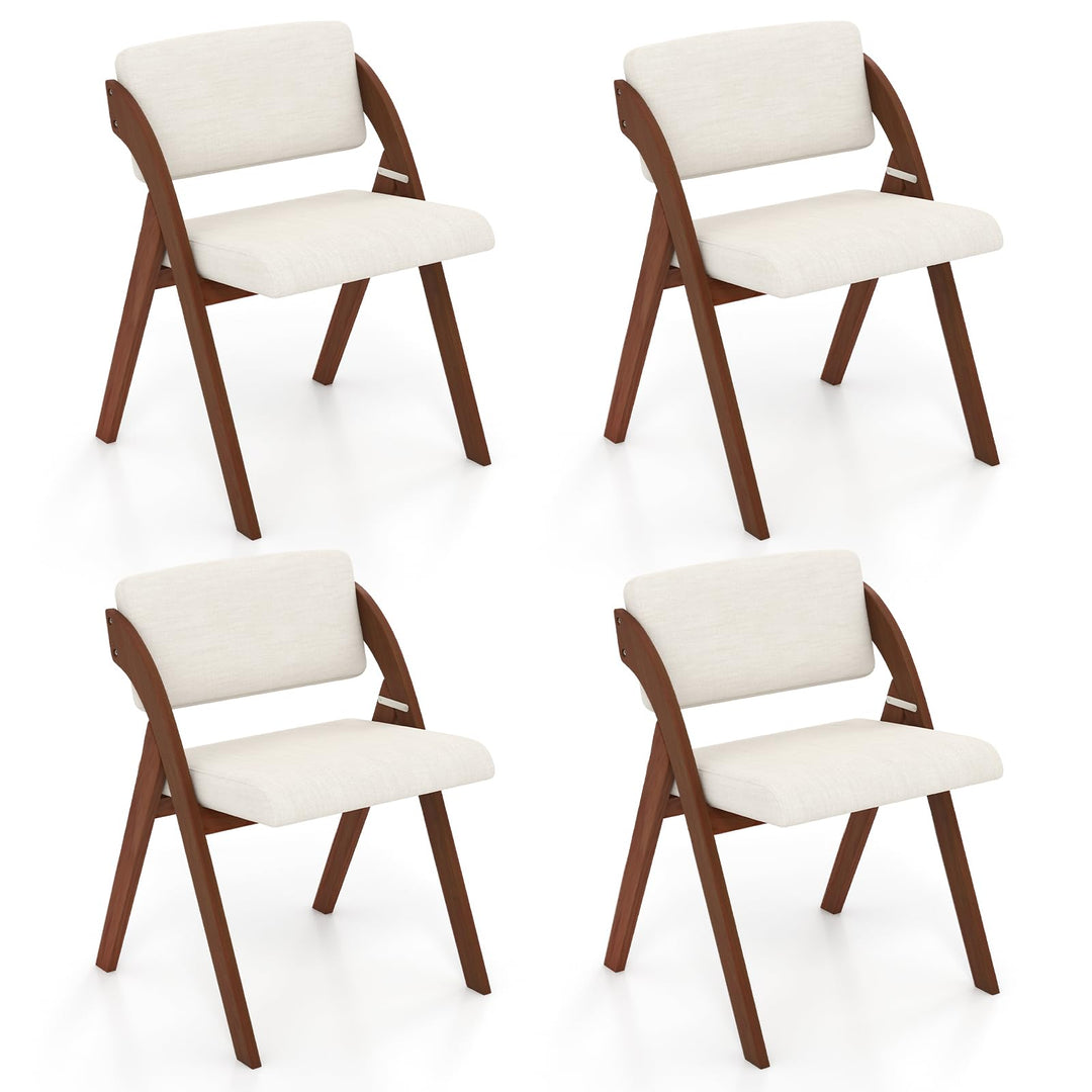 Giantex Set of 2 Folding Kitchen Dining Chairs with Rubber Wood Legs