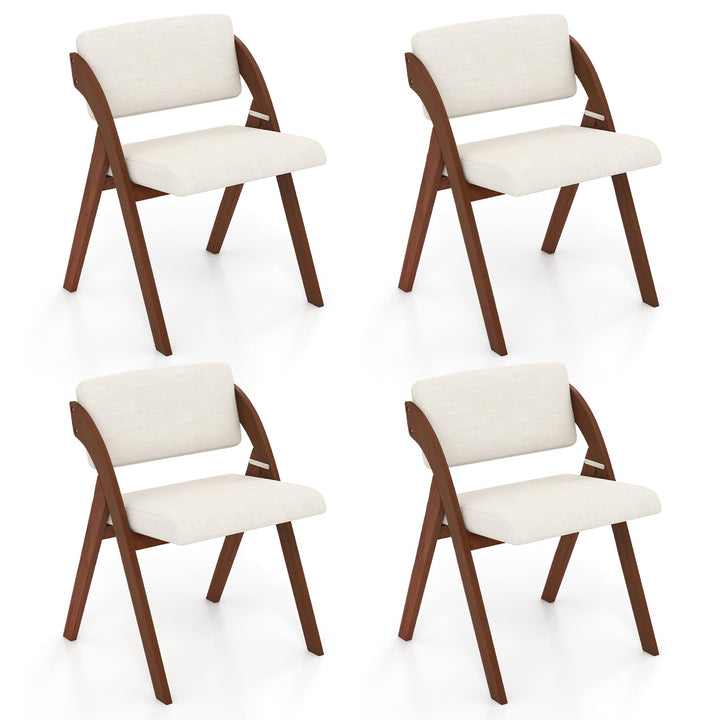 Giantex Set of 2 Folding Kitchen Dining Chairs with Rubber Wood Legs