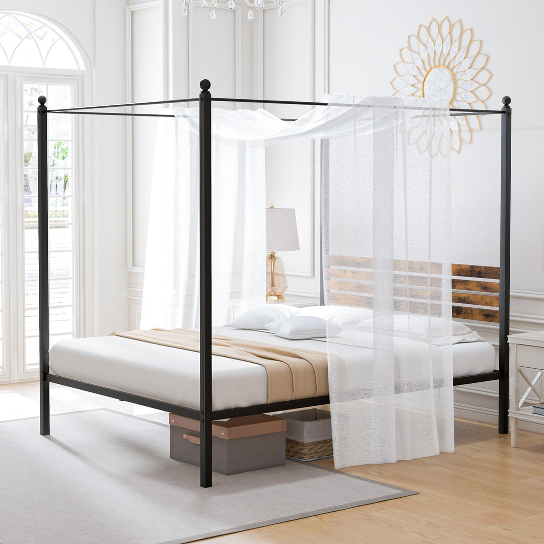 Giantex Queen/Full/Twin Size Metal Canopy Bed Frame