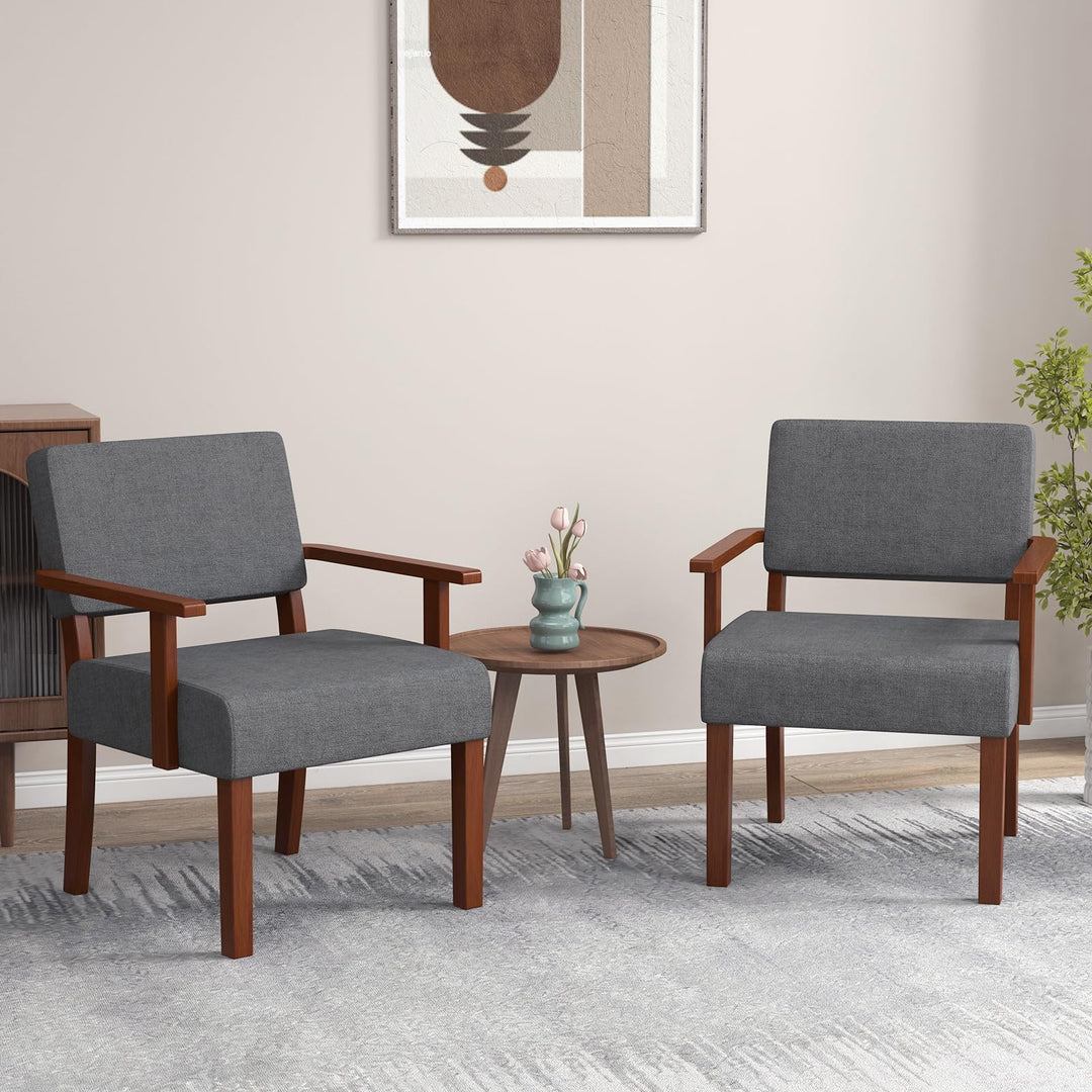 Giantex Modern Accent Chair, Linen Living Room Arm Chair w/Soft Padded Seat &amp; Backrest