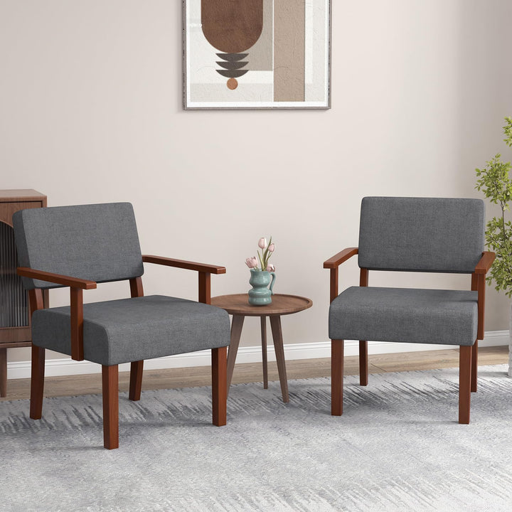 Giantex Modern Accent Chair, Linen Living Room Arm Chair w/Soft Padded Seat &amp; Backrest