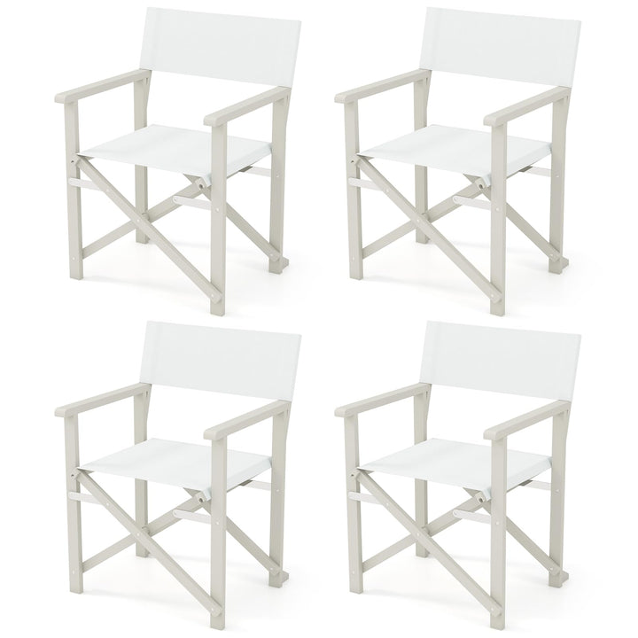 Giantex Set  Folding Director Chairs, Lightweight Patio Camping Chair with Acacia Wood Frame &amp; Oxford Fabric Seat