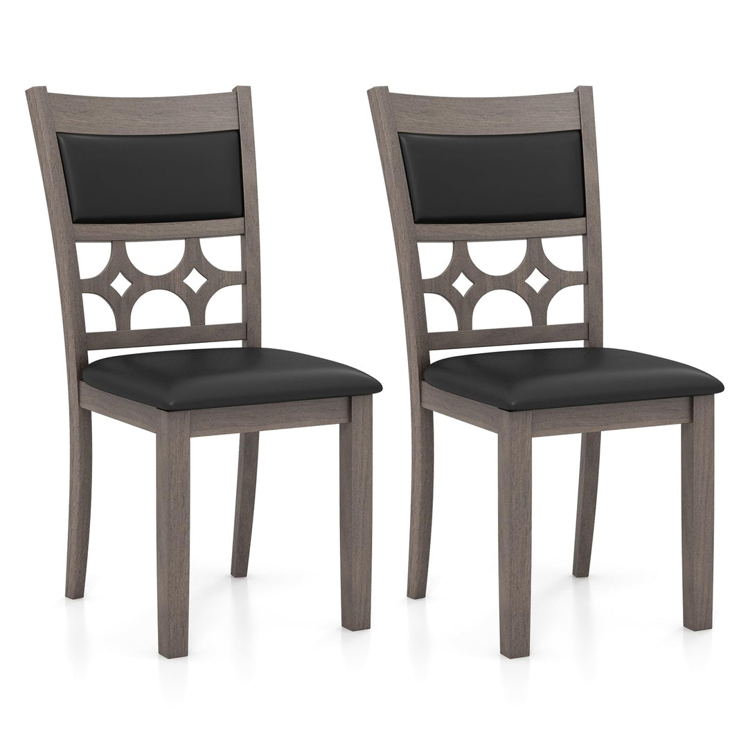 Giantex Wooden Dining Chairs, Farmhouse Armless Kitchen Chairs w/Padded Backrest &amp; Seat