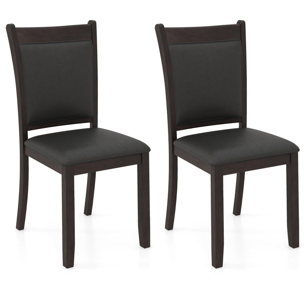 Giantex Wooden Dining Chairs Set, Modern Armless Kitchen Chairs w/Padded Backrest &amp; Seat, Rubber Wood Frame