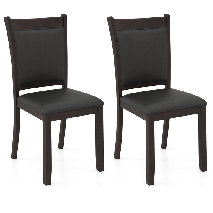 Giantex Wooden Dining Chairs Set, Modern Armless Kitchen Chairs w/Padded Backrest &amp; Seat, Rubber Wood Frame