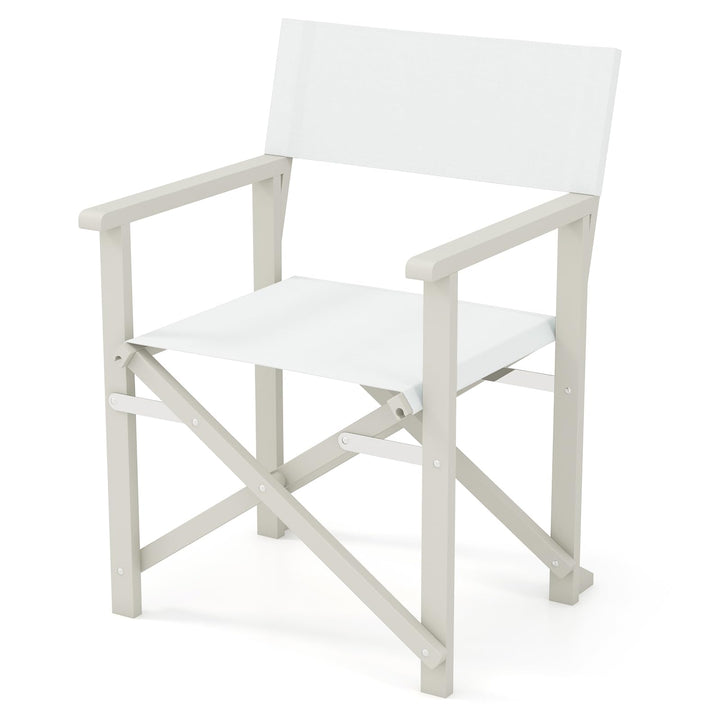 Giantex Set  Folding Director Chairs, Lightweight Patio Camping Chair with Acacia Wood Frame &amp; Oxford Fabric Seat