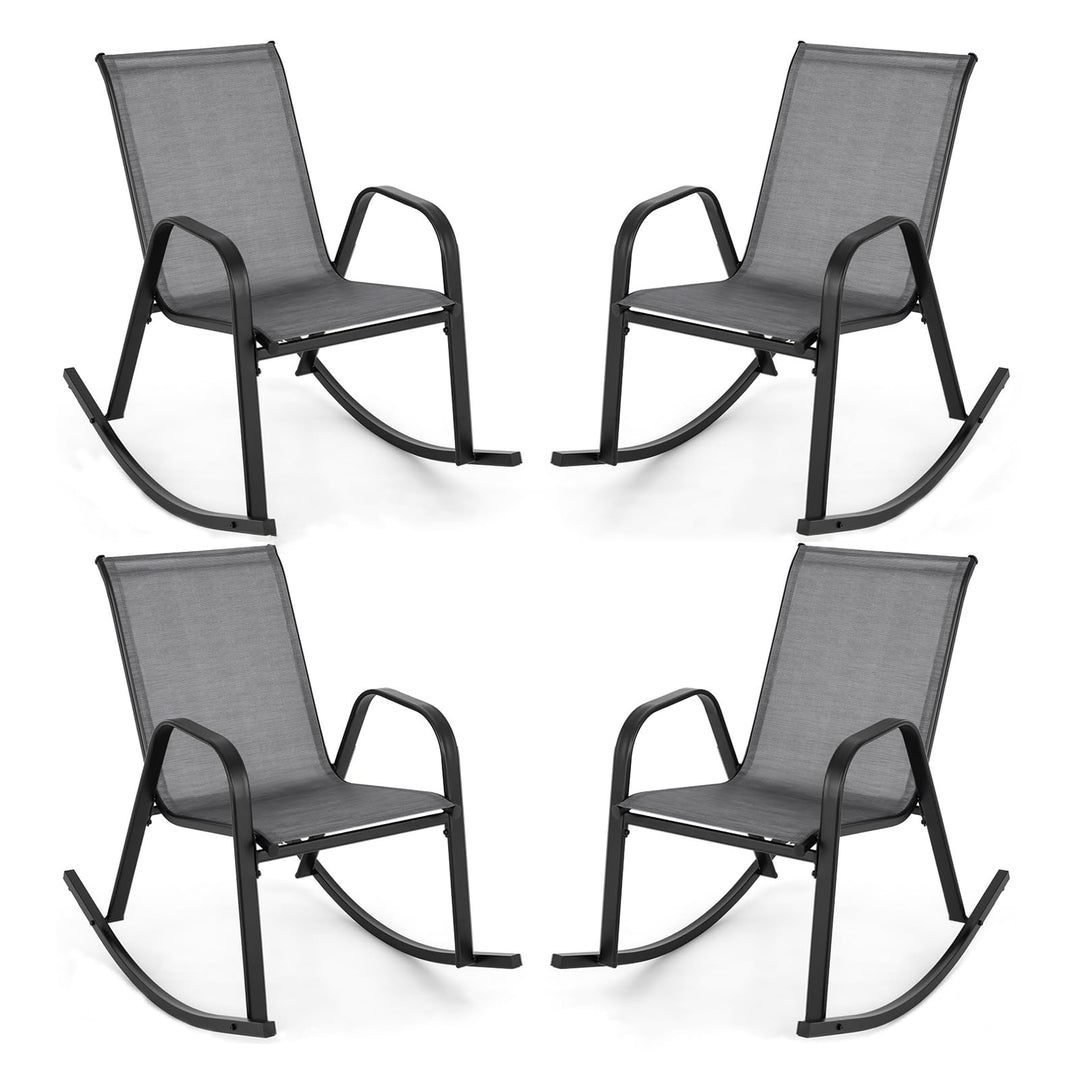 Giantex Outdoor Rocking Chairs , Patio Rocking Chairs w/Breathable Seat &amp; Back