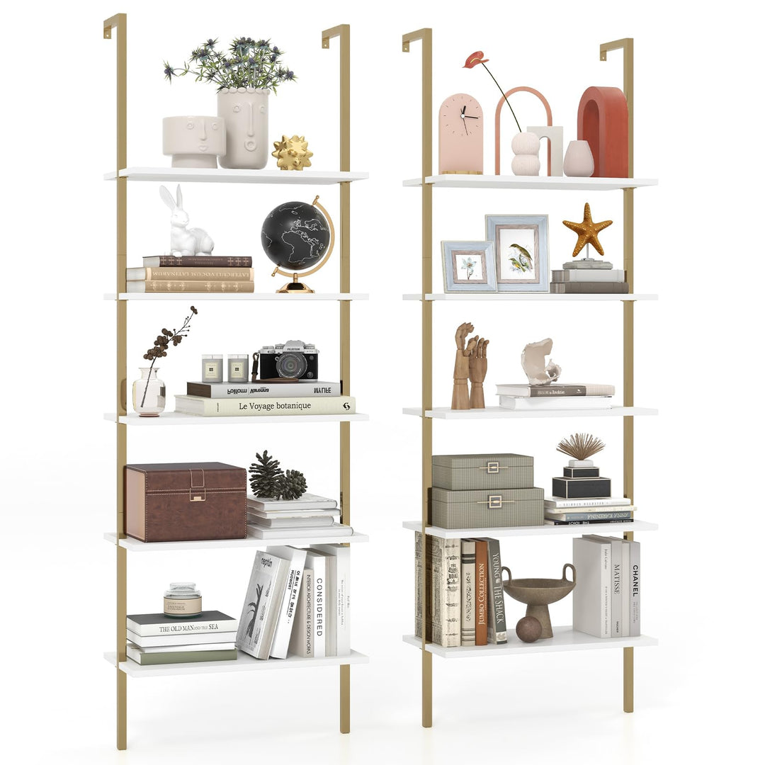 Giantex 5 Tier Modern Wall Mounted Bookshelf, 71&