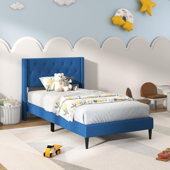 Giantex Queen/Twin Size Platform Bed Frame with Wingback