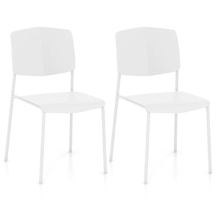 Giantex Stackable Dining Chairs Set, Modern Kitchen Chairs w/Metal Legs &amp; Curved Back, Load up to 350 LBS