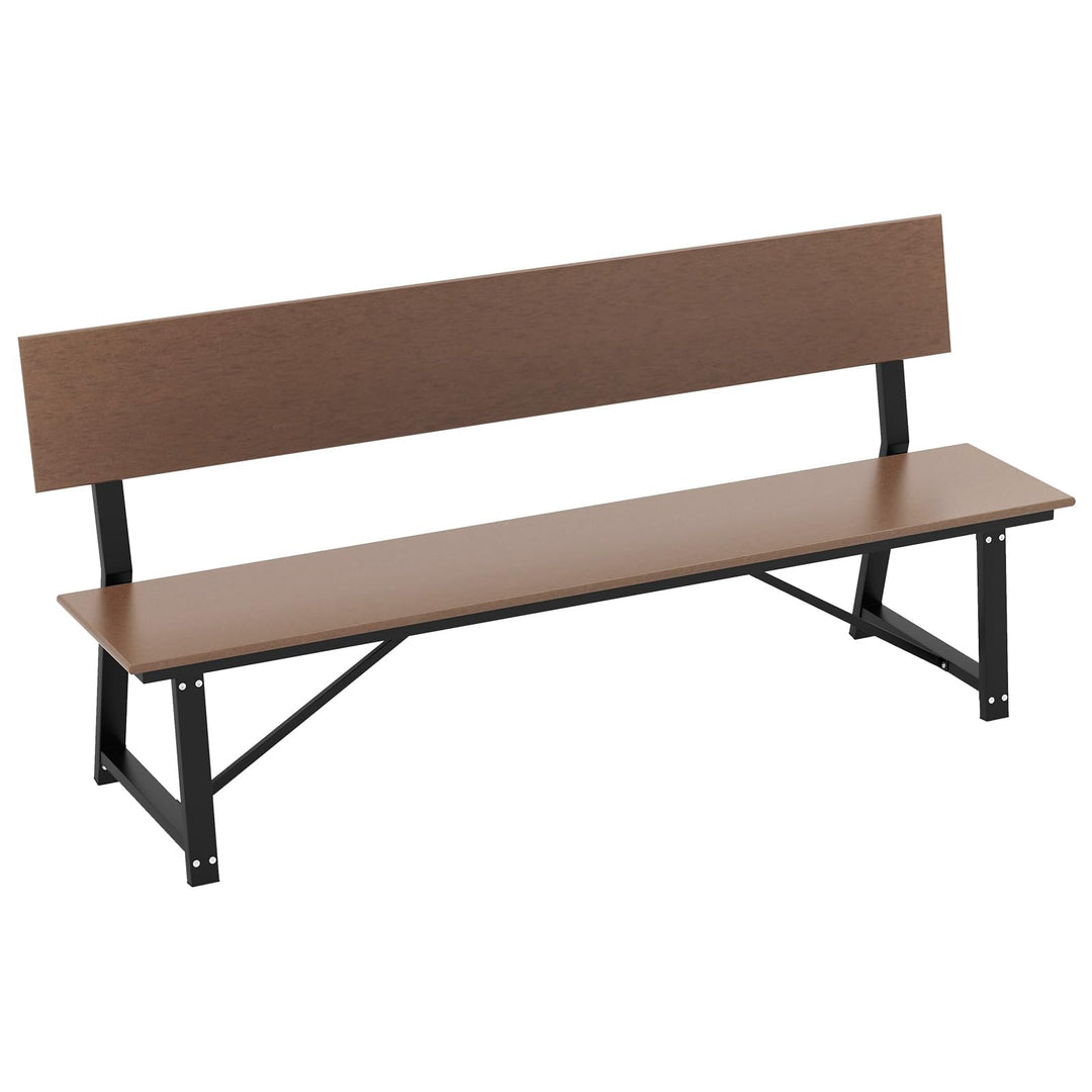 Giantex Outdoor Bench, 4-Person 72 Inches Garden Bench with Weatherproof HDPE Backrest &amp; Seat