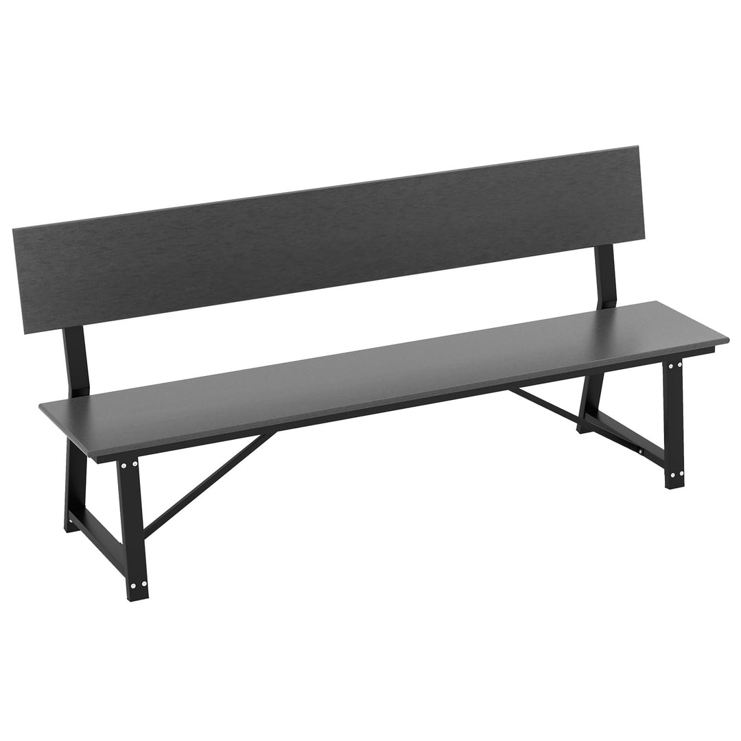 Giantex Outdoor Bench, 4-Person 72 Inches Garden Bench with Weatherproof HDPE Backrest &amp; Seat