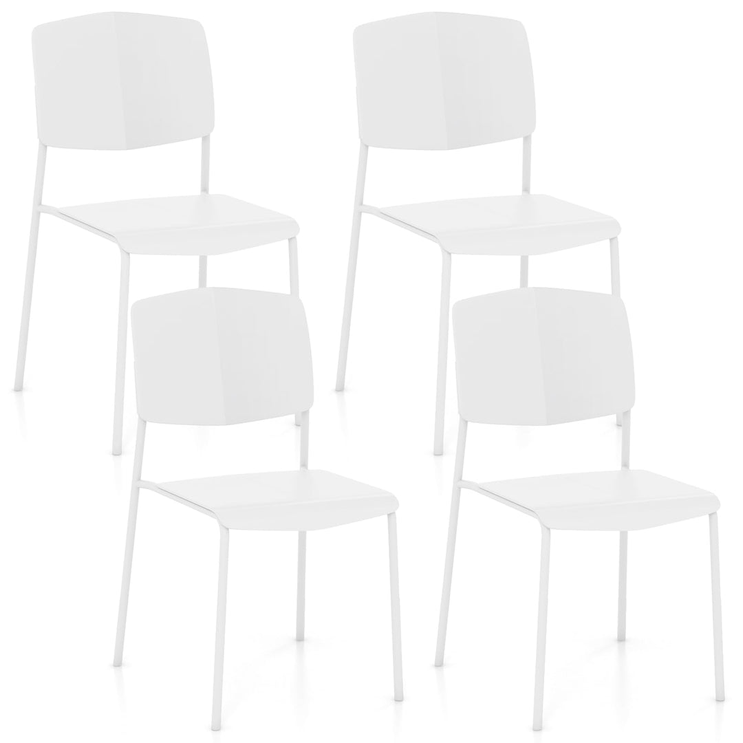 Giantex Stackable Dining Chairs Set, Modern Kitchen Chairs w/Metal Legs &amp; Curved Back, Load up to 350 LBS