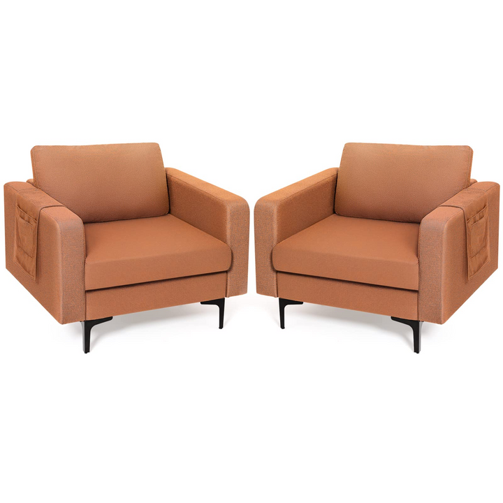 Giantex Modern Accent Chair w/Comfy Thick Cushion, Magazine Pockets