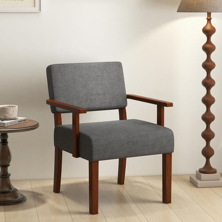 Giantex Modern Accent Chair, Linen Living Room Arm Chair w/Soft Padded Seat &amp; Backrest