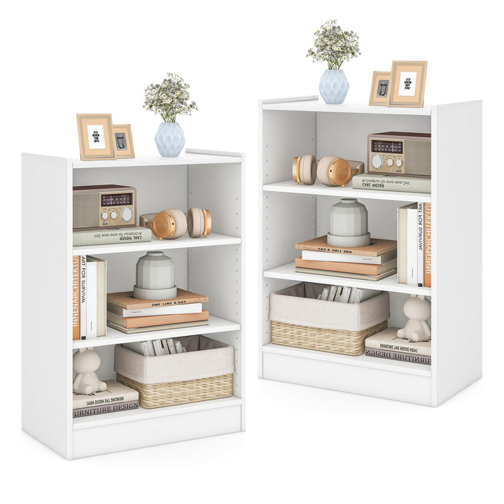 Giantex 3-Cube Bookcase White - 3-Tier Modern White Open Bookshelf with Adjustable Shelves