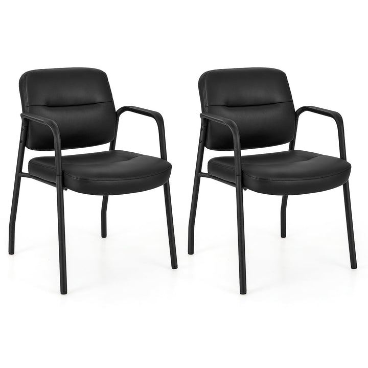 Giantex Waiting Room Chair Set - Upholstered Reception Chairs with Mixed PU Leather