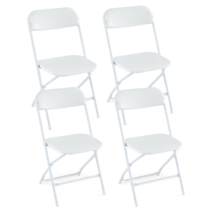 Giantex Folding Chair with Plastic Seat &amp; Back, Heavy-Duty Metal Frame