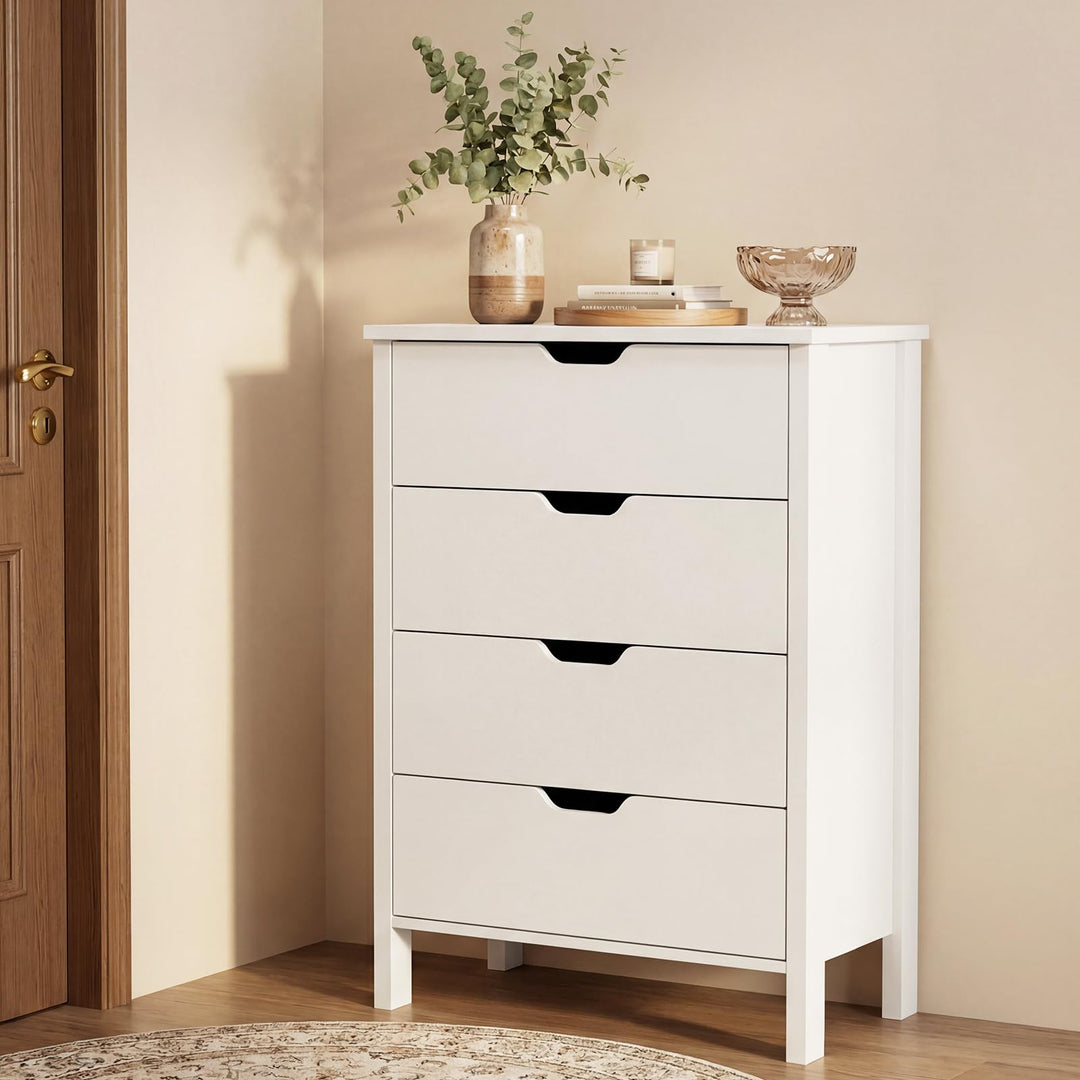 Giantex 4 Drawer Storage Cabinet with Handles &amp; Anti-Tipping Kits