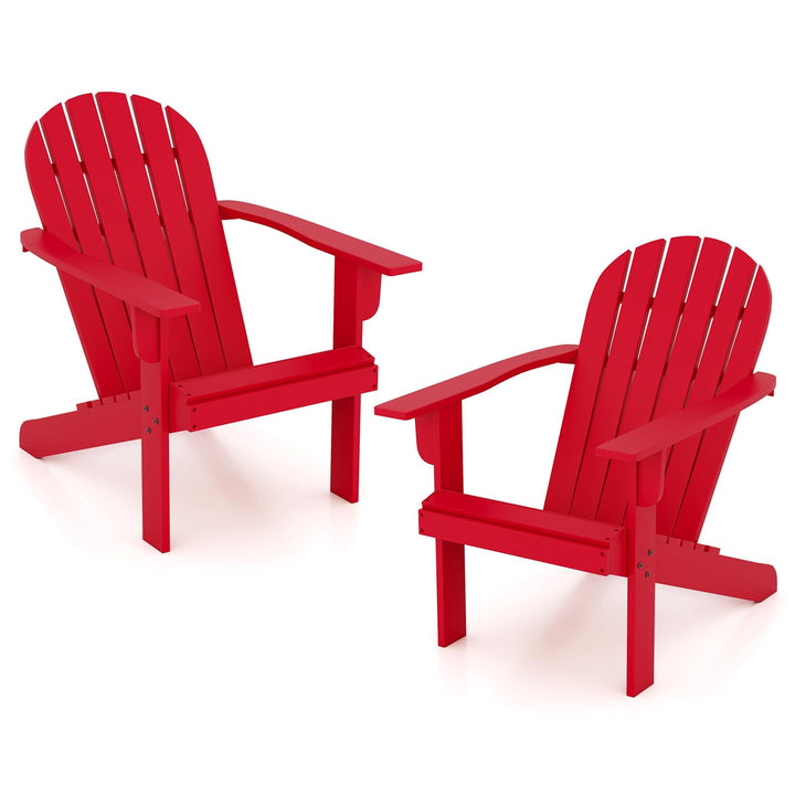 Giantex Acacia Wood Adirondack Chair Set of 1/2/4, Outdoor Fire Pit Chair with 105° Inclined Seat
