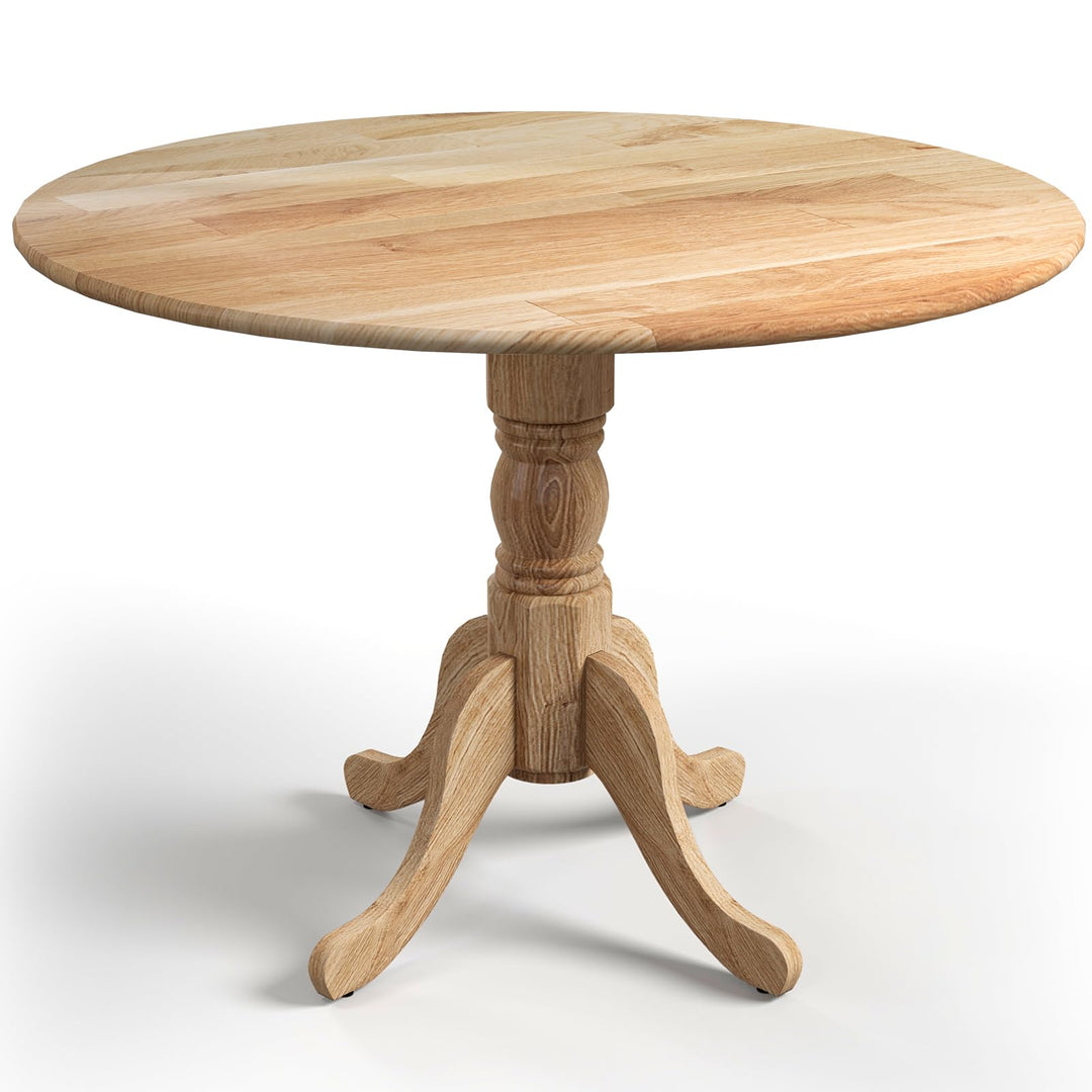 Giantex Wooden Dining Table, Dining Table with 40" D Round Tabletop &amp; Curved Trestle Legs