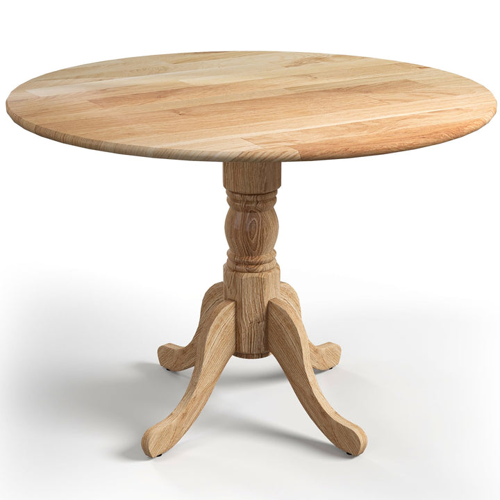 Giantex Wooden Dining Table, Dining Table with 40" D Round Tabletop &amp; Curved Trestle Legs