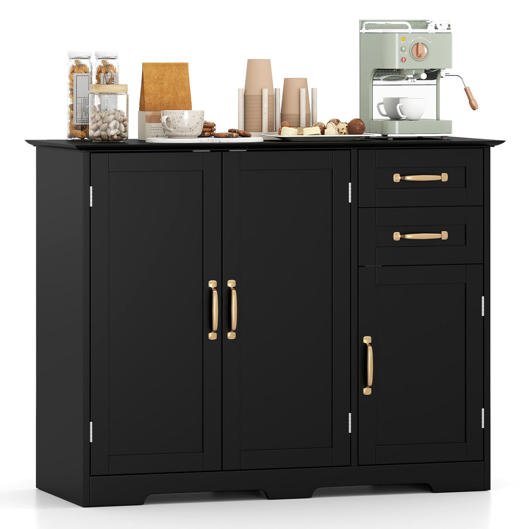 Giantex 40 Inch Modern Kitchen Sideboard Buffet Cabinet with 2 Drawers and Adjustable Shelf