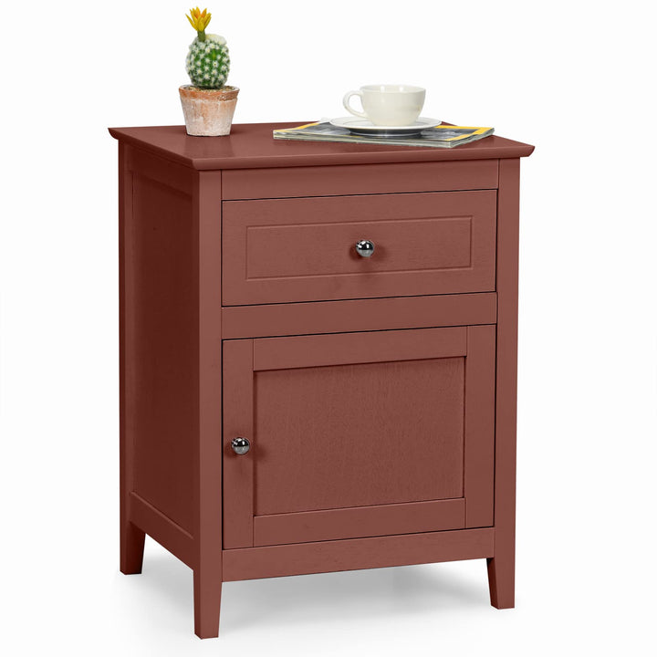 Wooden End Table W/Shelf - Giantex