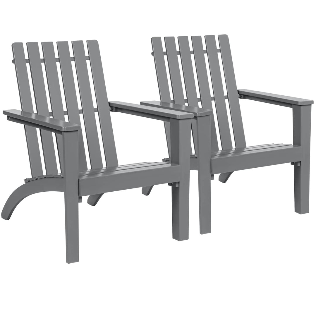 Giantex Wooden Adirondack Chair W/Ergonomic Design Outdoor Chair for Yard