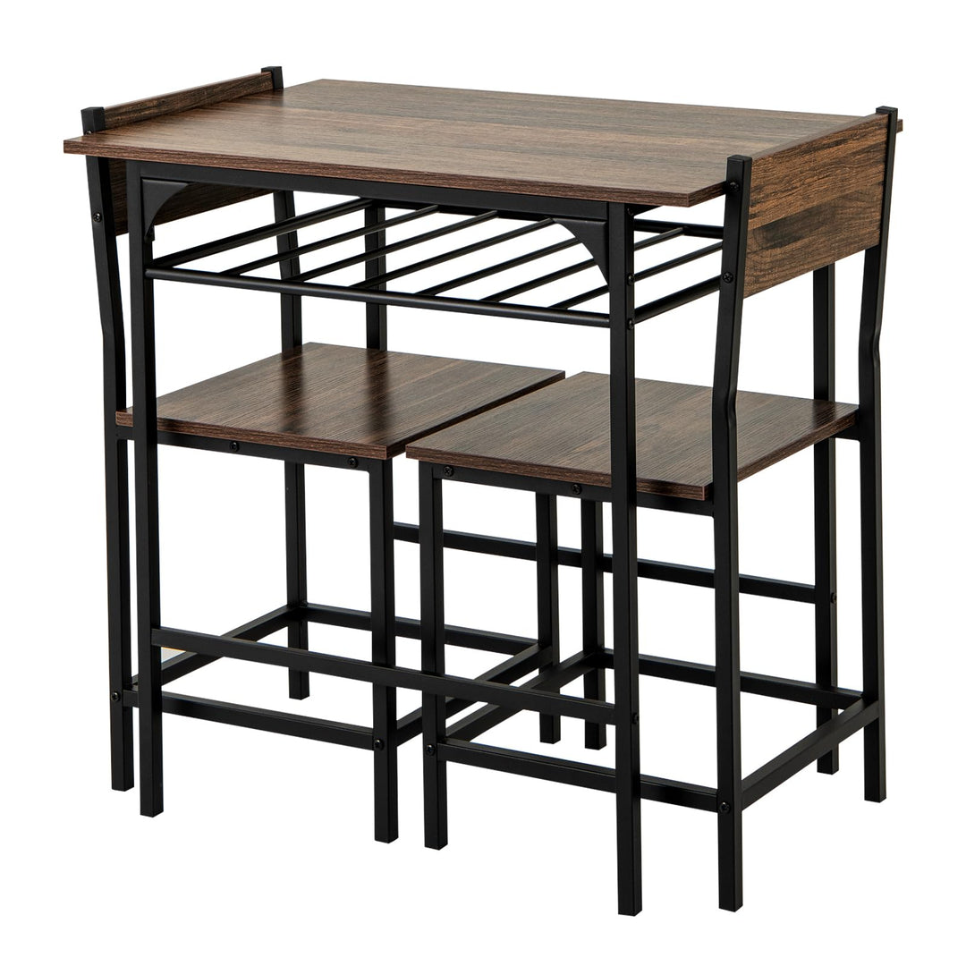Giantex 3-Piece Dining Table Set with Wine Rack for 2 Small Space