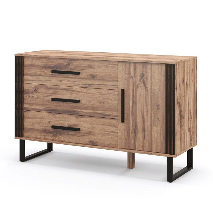 Giantex Buffet Cabinet with Storage, Kitchen Sideboard with 3 Large Drawers &amp; 1-Door Storage Cabinet