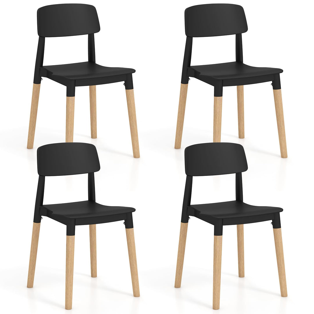 Giantex Wooden Dining Chairs Set of 4, Modern Dining Side Chairs Set w/Ergonomic Backrest, Wide Seat &amp; Sturdy Wooden Legs
