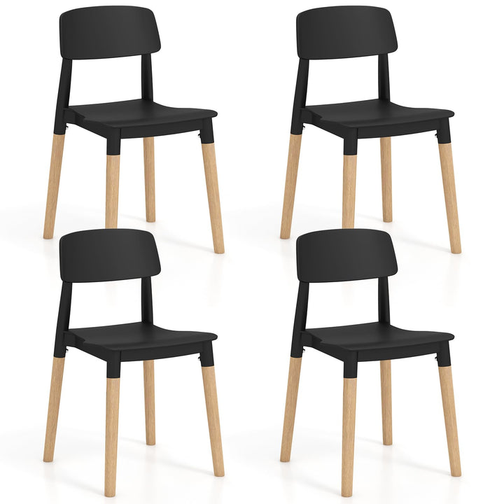 Giantex Wooden Dining Chairs Set of 4, Modern Dining Side Chairs Set w/Ergonomic Backrest, Wide Seat &amp; Sturdy Wooden Legs