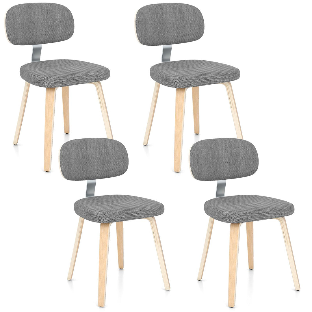 Giantex Wooden Dining Chairs Set of 2/4 Fabric Upholstered Kitchen Chairs