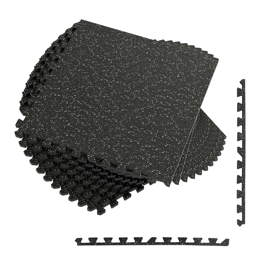 Giantex 12/24 Pack Interlocking Rubber Gym Floor Mats 0.79" Thick 24" x24" Puzzle Tiles