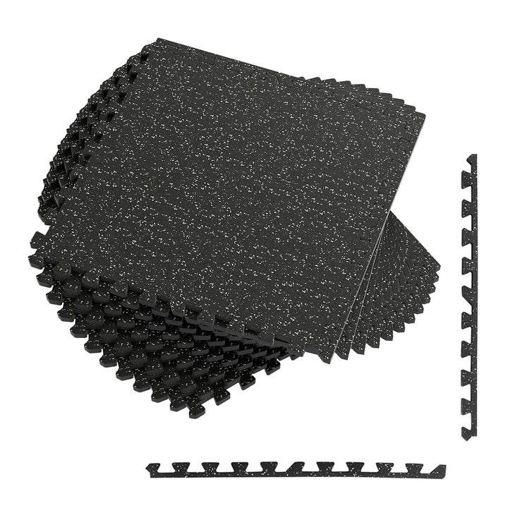 Giantex 12/24 Pack Interlocking Rubber Gym Floor Mats 0.79" Thick 24" x24" Puzzle Tiles
