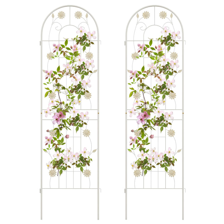 Giantex Garden Trellis, Tall Galvanized Steel Trellis for Climbing Plants